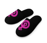 Feminist Female Power Slippers Women Winter Warm Cotton Hotel Slippers Anti-Slip Bedroom Slip-Ons Shoes 40-41_(9-10)