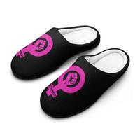Feminist Female Power Slippers Women Winter Warm Cotton Hotel Slippers Anti-Slip Indoor Slip-Ons House Shoes 7-8(39-40