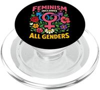 Feminist Flower Floral Feminism Includes All Genders PopSockets PopGrip for MagSafe
