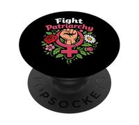 Feminist Flower Floral Fist Fight Patriarchy PopSockets Adhesive PopGrip