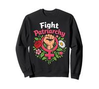 Feminist Flower Floral Fist Fight Patriarchy Sweatshirt
