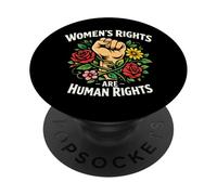 Feminist Flower Floral Fist Women's Rights Are Human Rights PopSockets Adhesive PopGrip