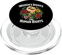 Feminist Flower Floral Fist Women's Rights Are Human Rights PopSockets PopGrip for MagSafe