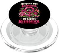 Feminist Flower Floral Respect My Existence Or Expect PopSockets PopGrip for MagSafe