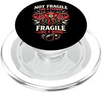 Feminist Flower Floral Uterus Not Fragile Like A Flower PopSockets PopGrip for MagSafe