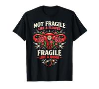Feminist Flower Floral Uterus Not Fragile Like A Flower T-Shirt