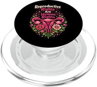 Feminist Flower Floral Uterus Reproductive Rights Are Human PopSockets PopGrip for MagSafe