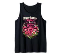 Feminist Flower Floral Uterus Reproductive Rights are Human Tank Top