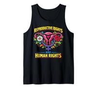 Feminist Flower Floral Uterus Reproductive Rights are Human Tank Top