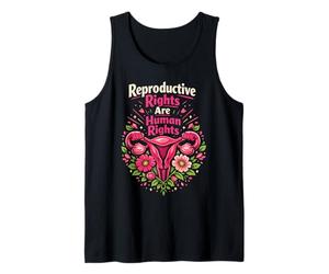 Feminist Flower Floral Uterus Reproductive Rights are Human Tank Top