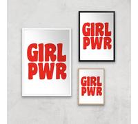Feminist Girl Pwr Giclee Art Print - A2 - White Frame