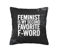Feminist Is My Second Favorite F Word Cushion Case With Invisible Zipper Cushion Cover Decorative Throw Pillow Case For Car Living Room Party 45X45Cm