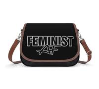 Feminist Leather Crossbody Bags for Women Messenger Handbag Purse Shoulder Bag