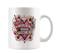 Feminist Mugs - Fuelled by Coffee and Feminist Rage - Teacher Gift - Womens Present - Secret Santa - Down with The Patriarchy