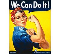 Feminist Poster WWII Poster Rosie The Riveter Girl Power Poster Feminist Wall Art Poster for Girl's Room Poster Feminist Wall Art (8 x 10)