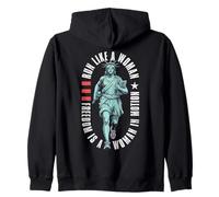 Feminist Runner Run Like A Woman Statue Of Liberty Running Zip Hoodie