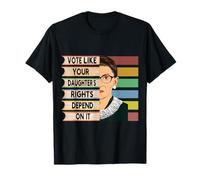 Feminist Ruth Bader Ginsburg RBG Quote Girl with Book Women T-Shirt