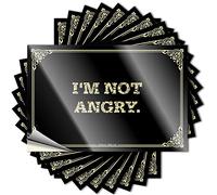 Feminist Tattoo Aesthetic Decals, Winter Cute Pattern Design for Math Notebook | Cover Removable Vinyl I'm Not Angry(12X18CM)