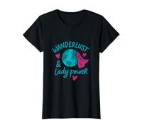 Feminist Wanderlust & Lady Power Globe Design T-Shirt