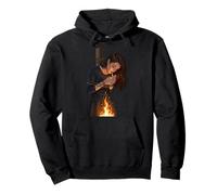 Feminist Witch Lighting Cigarette With Flames Dark Humor Pullover Hoodie