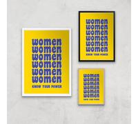Feminist Women Know Your Power Giclee Art Print - A4 - Wooden Frame
