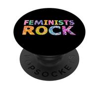 Feminists Rock women's rights equal pay justice vs sexism PopSockets Adhesive PopGrip