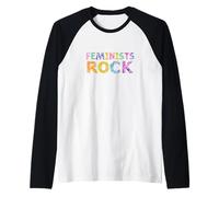 Feminists Rock women's rights equal pay justice vs sexism Raglan Baseball Tee