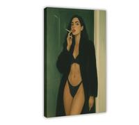 Femme Fatale Cigarette Art - Seductive Noir Bedroom Canvas Poster Wall Art Decor Print Picture Paintings for Living Room Bedroom Decoration 16x24inch(40x60cm)