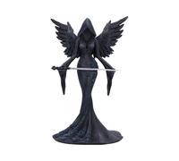 Nemesis Now Femme Fatale Warrior - Hooded Winged Dark Angel Figurine with Sword, Hand-Painted Matte Black Resin Statue, 20.3 cm Gothic Fantasy Collectible
