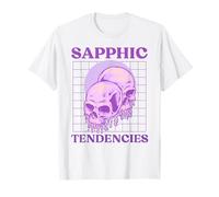 Femme Lesbian Subtle WLW LGBTQ Skull Drip Sapphic Tendencies T-Shirt