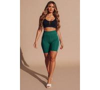 Femme Luxe Women's Emerald With Black High Waist Biker Shorts - Pack of 2 | Size: 14-16 Femme Luxe Emerald 14-16