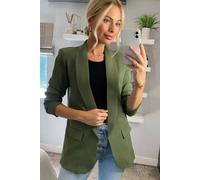 Femme Luxe Women's Long Sleeve Pocket Blazer in Khaki | Size: 10 Femme Luxe Khaki 10