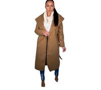 Femme Luxe Women's Waterfall Duster Coat, Belted Long Sleeve, Belted, Available UK Sizes 8/10-12/14, Multicolour (UK, Numeric, 12, 14, Regular, Regular, Camel)