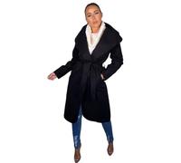 Femme Luxe Women's Waterfall Duster Coat, Belted Long Sleeve, Belted, Available UK Sizes 8/10-12/14, Multicolour (UK, Numeric, 20, 22, Regular, Regular, Black)