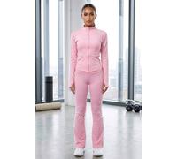 Femme Luxe Women's Zip Up Active Jacket & Stripe Side Track Trousers Co-Ord Set in Pink | Size: 12-14 Femme Luxe Pink 12-14
