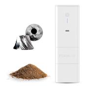 Femobook-A2 Portable Electric Coffee Grinder, Cordless Burr Grinder USB Rechargeable Coffee Grinder Magnetic Grounds Cup for Espresso Pour Over Travel & Home Brewing, White