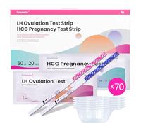 femometer 50 Ovulation Test Strips and 20 Pregnancy Test Strips, Home LH & HCG Test Kit - Know Your Peak Fertility Days, Help You Get Pregnant - femometer iOS and Android App