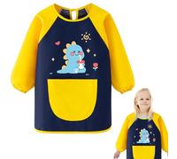FEMONGY Apron for Kids Waterproof Kids Aprons for Painting 6-13 Ages Painting Apron with Sleeves and Pockets Childrens Aprons for Painting, Cooking, Eating, And Lab Activities (Dinosaur)