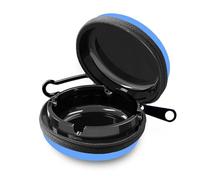 FEMONGY Pocket ashtray, odour-proof, travel ashtray, pocket ashtray for on the go, easy to open, large capacity, suitable for travel (blue)