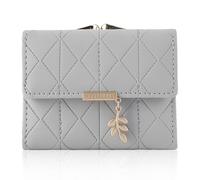 FEMONGY Women's Small Wallet, Small Women's Wallet, Independent Coin Compartment on the Back, Multiple Compartments, Black, grey, S, Modern