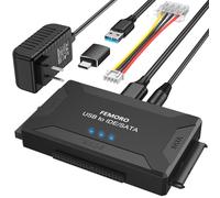 FEMORO Hard Drive Reader IDE SATA to USB 3.0 + USB C Adapter, 3in1 Ultra Data Retrieval Converter Kit with 12V/2A Power Supply for Internal 2.5'' SSD 3.5'' HDD IDE SATA Blu-ray Drive