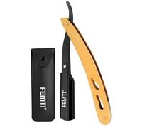 Femti Cut Throat Razor, Premium Quality Stainless Steel Straight Razor for Beard and Moustache Shaving, Cutthroat Razors Shavette Single Edge Razor, Barber Equipment for Professional (Gold)