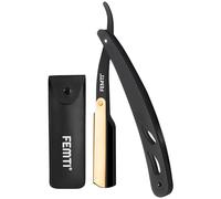Femti Cut Throat Razor, Premium Quality Stainless Steel Straight Razor for Beard and Moustache Shaving, Cutthroat Razors Shavette Single Edge Razor, Barber Equipment for Professional (Black Gold)