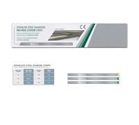 Fen Dental Diamond Strips- Medium, Coarse or Fine - 6 pcs 4mm Gapped Center -Sanding Strip for Gross Reduction. Abrasive for Contouring Teeth. Stainless Steel Tooth Polisher (Medium)