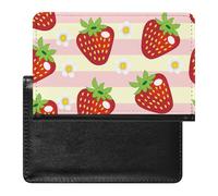 FENAC Passport and Vaccine Card Holder Red Strawberry Passport Cover Documents Organizer Protector