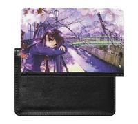 FENAC Passport Holder Anime Girl Passport Wallet Pu Leather Passport Cover for Women Men