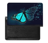 FENAC Passport Holder Blue Butterfly Passport Cover Case Waterproof Travel Wallet for Women Men
