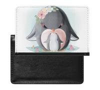 FENAC Passport Holder Cute Penguin Passport Wallet Pu Leather Passport Cover for Women Men