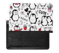 FENAC Passport Holder Cute Penguin Passport Wallet Pu Leather Passport Cover for Women Men