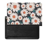 FENAC Passport Holder Daisy Flower Passport Wallet Pu Leather Passport Cover for Women Men
